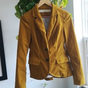 Anthropologie Gold/Mustard Corduroy Blazer Jacket